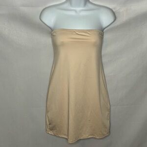 NWT Cream Strapless Tube Slip Dress size Large